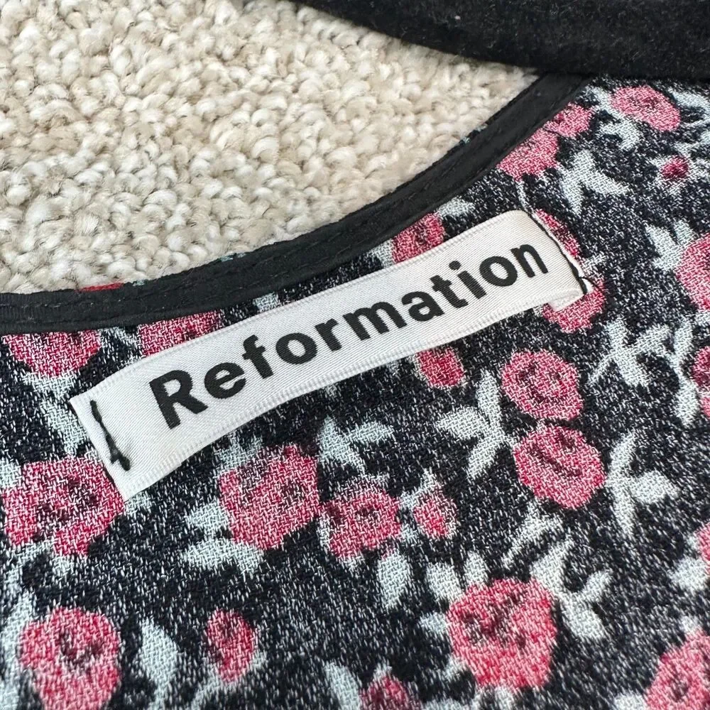 Reformation Judith Wrap Dress in Mabel Floral Print Size L/XL - Picture 3 of 8